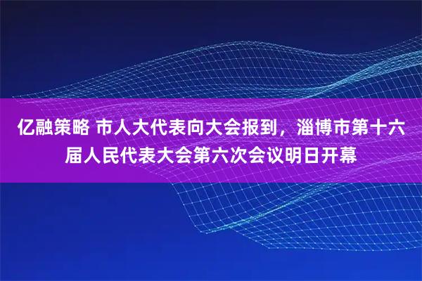 亿融策略 市人大代表向大会报到，淄博市第十六届人民代表大会第六次会议明日开幕