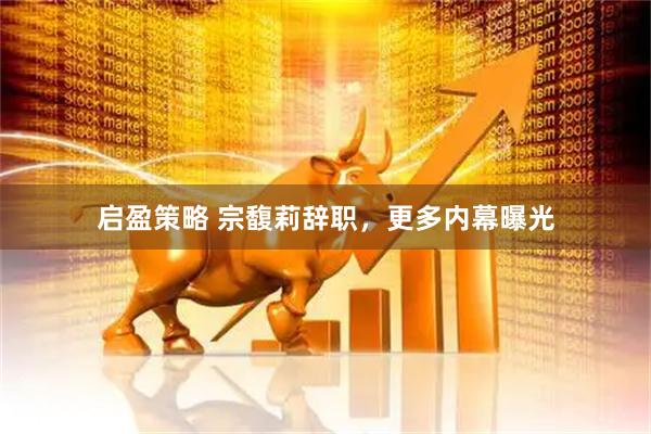 启盈策略 宗馥莉辞职，更多内幕曝光